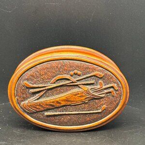 Vintage Golf Valet Box with Lid Ceramic Trinket Jewelry Box
